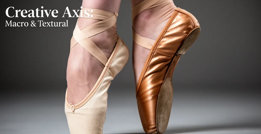 Gros plan sur les pieds d'une danseuse classique montrant le travail du cou-de-pied avec différents types de chaussons