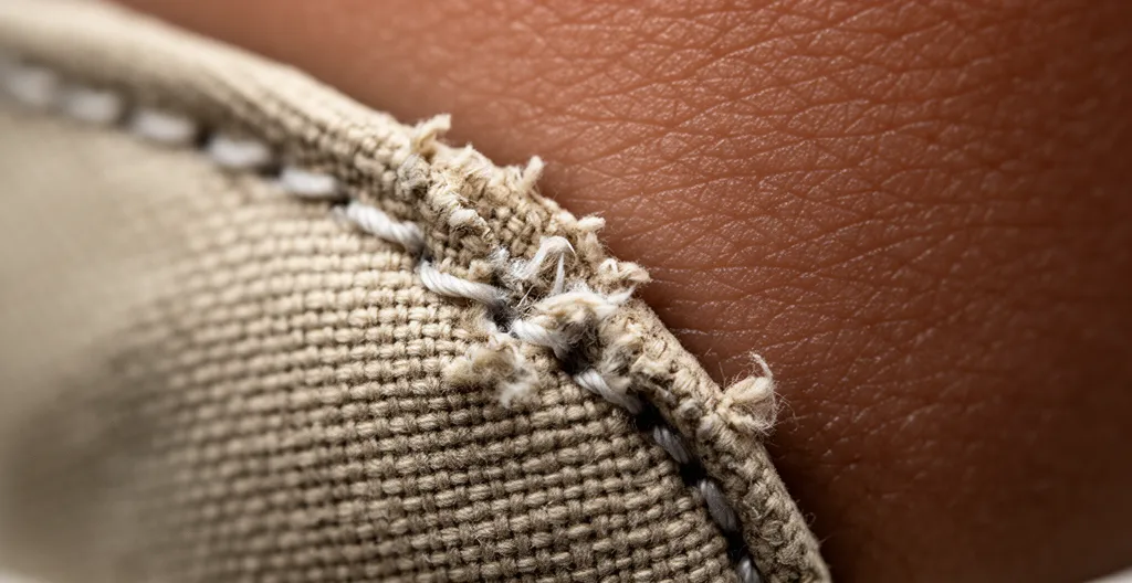 Gros plan sur des Vans en toile beige portées avec des techniques de protection du talon visibles