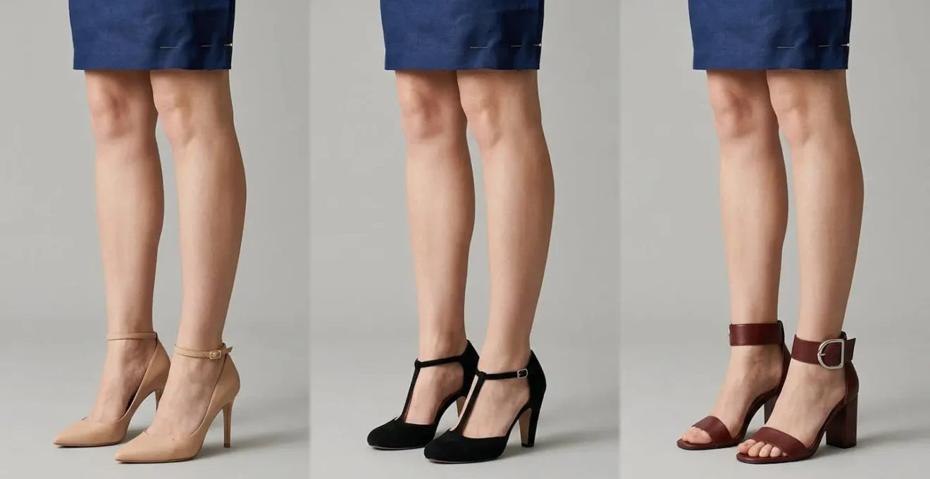 Comparaison visuelle de différents types de brides à la cheville sur jambes