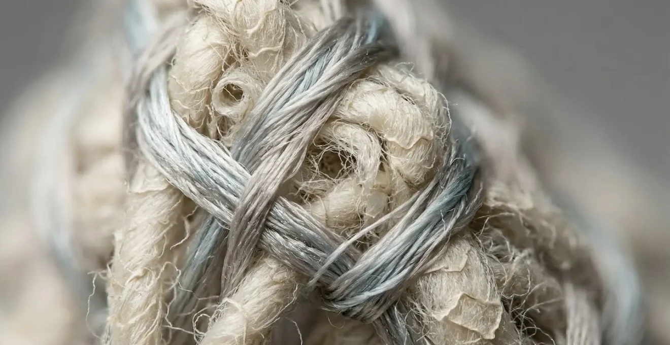 Vue macro de différentes fibres textiles montrant leur structure pour la thermorégulation