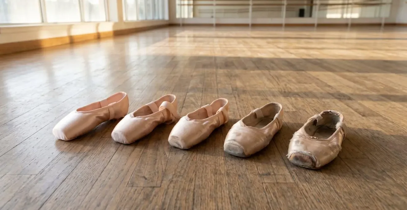 Vue éclatée montrant l'anatomie d'une pointe de danse avec les zones de personnalisation