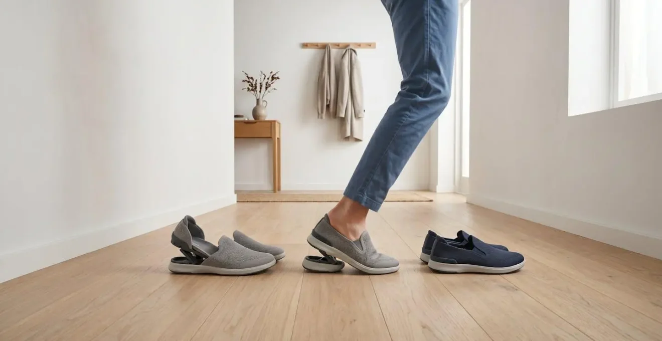 Chaussures innovantes mains-libres dans un environnement épuré